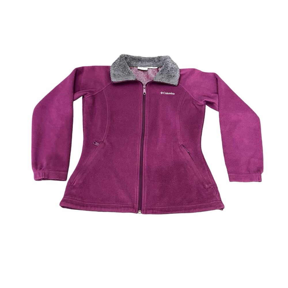 Columbia Omni-heat Thermal Comfort‎ Purple Full Zip Fleece Sweater Size X Small